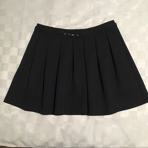 Atmosphere Navy Blue Belted, Pleated Skirt, M